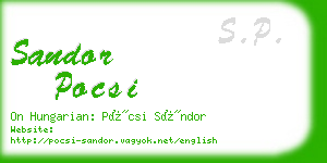 sandor pocsi business card